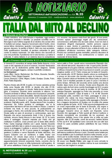 Notiziario N. 35 del 23/11/102025