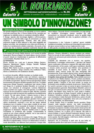 Copertina del Notiziario N. 36 del 30/11/102025