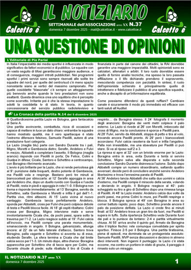 Copertina del Notiziario N. 37 del 7/12/102025