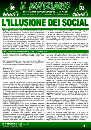 Copertina del Notiziario N. 38 del 14/12/102025