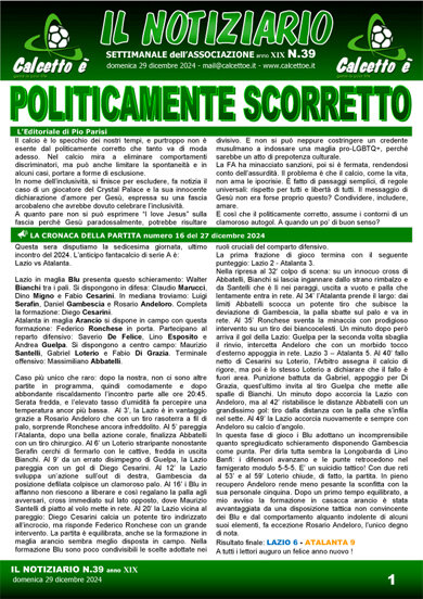 Notiziario N. 39 del 29/12/2024