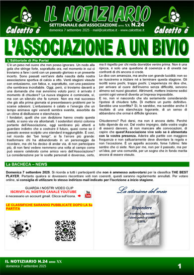 Notiziario N. 24 del 7/9/2025
