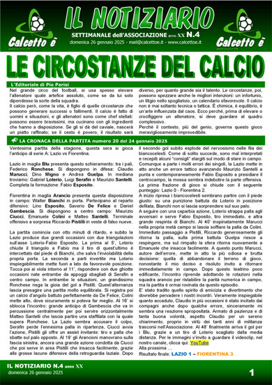 Notiziario N. 4 del 26/1/2025