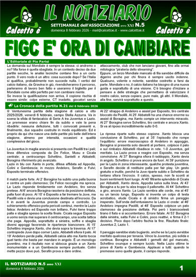 Copertina del Notiziario N. 5 del 8/2/2026