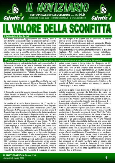 Copertina del Notiziario N.9 del 8/3/2026
