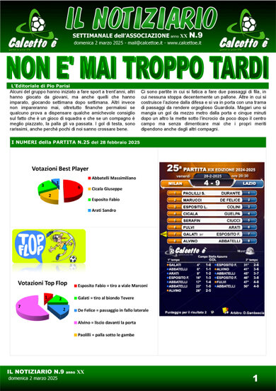 Notiziario N. 9 del 2/3/2025