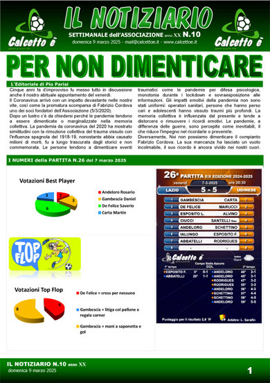 Notiziario N. 10 del 9/3/2025