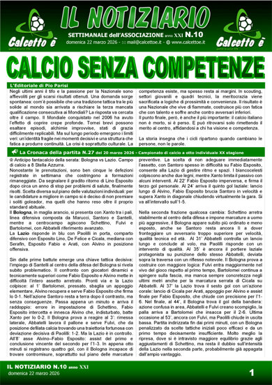 Copertina del Notiziario N.10 del 22/3/2026