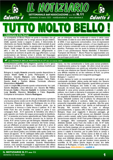 Notiziario N. 11 del 16/3/2025