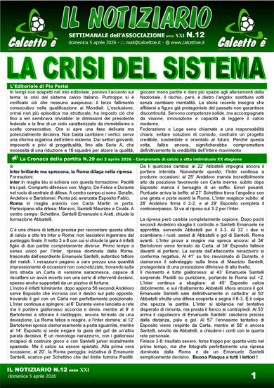 Copertina del Notiziario N.12 del 5/4/2026