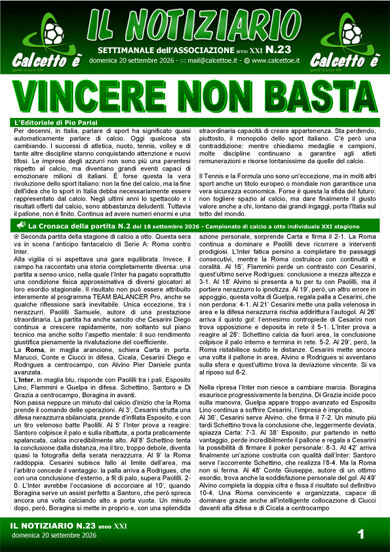 Copertina del Notiziario N.23 del 20/9/2026