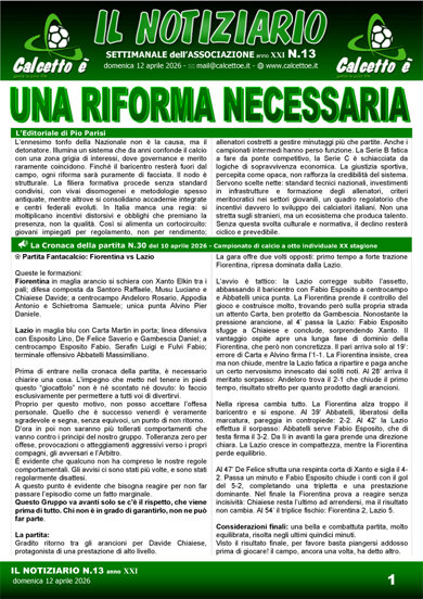 Copertina del Notiziario N.13 del 12/4/2026