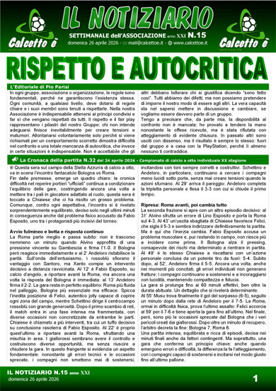 Copertina del Notiziario N.15 del 26/4/2026