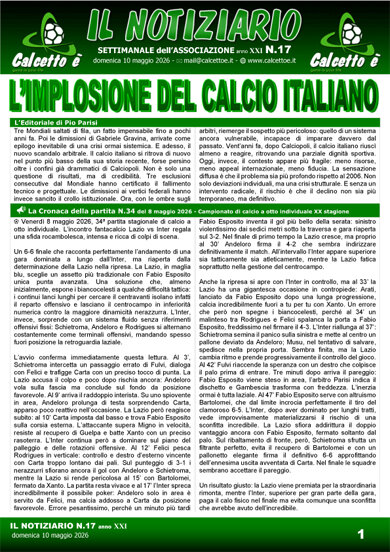 Copertina del Notiziario N.17 del 10/5/2026