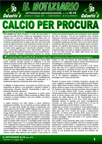Copertina del Notiziario N.18 del 17/5/2026