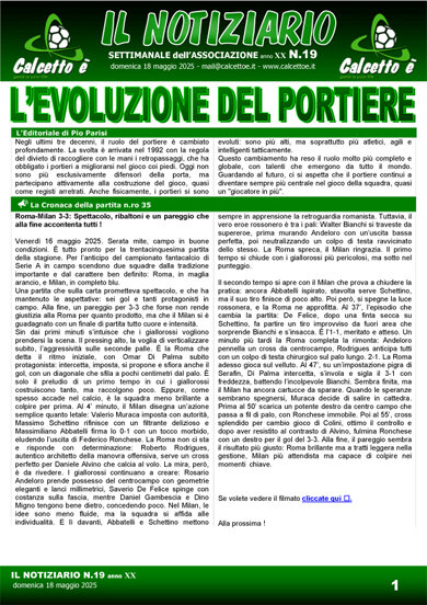 Notiziario N. 19 del 18/5/2025