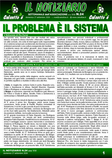Copertina del Notiziario N.24 del 27/9/2026