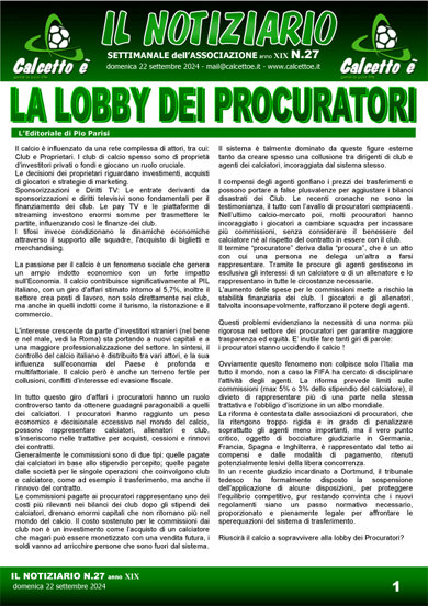 Notiziario N. 27 del 22/9/2024