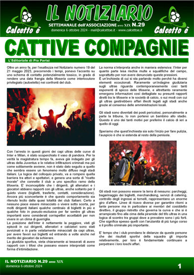 Notiziario N. 29 del 6/10/2024