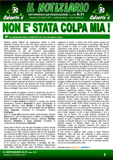 Notiziario N. 31 del 20/10/2024